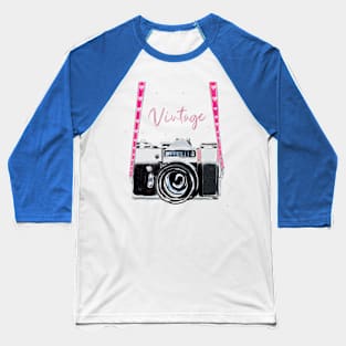 Vintage pink camera Baseball T-Shirt